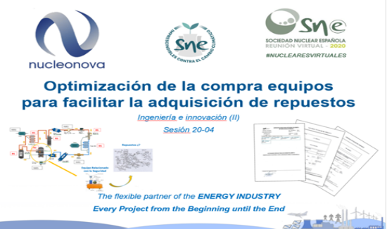 Papier NUCLEONOVA “Optimisation de l&rsquo;achat de l&rsquo;équipement afin de faciliter l&rsquo;acquisition de pièces de rechange” Réunion Annuelle Virtuel 2020 END